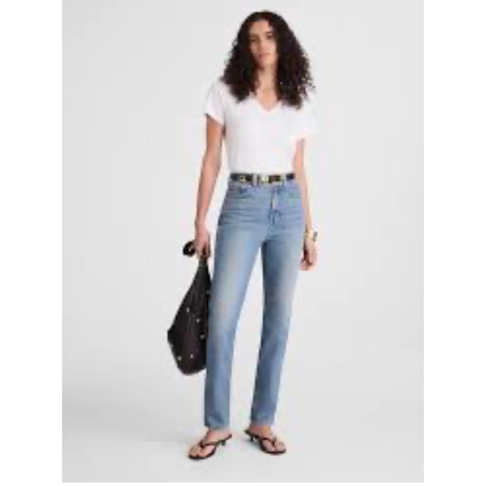 Madewell Curvy 90s Straight Leg Jeans Light Wash High Rise Blue Denim Size 32